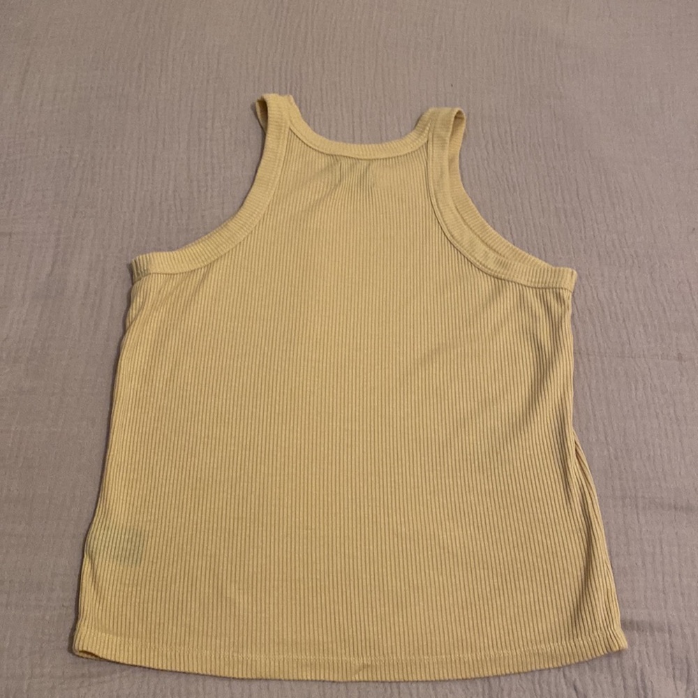 WSLY Yellow Ribbed Tank Top. Size S - Picture 6 of 6